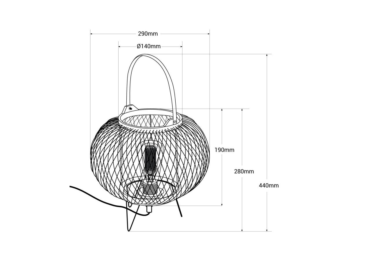 Lampe à poser en bambou "Sendai"-E27 - K185-EU-N - Barcelona LED