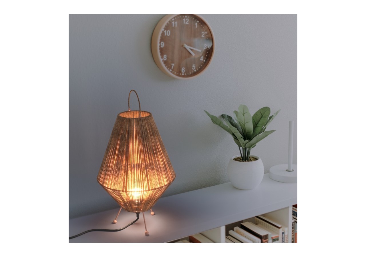 Lampe à poser naturelle en jute "Ross"-E27 - K184-EU-N - Barcelona LED