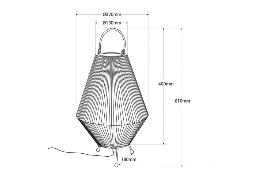 Lampe à poser naturelle en jute "Ross"-E27 - K184-EU-N - Barcelona LED