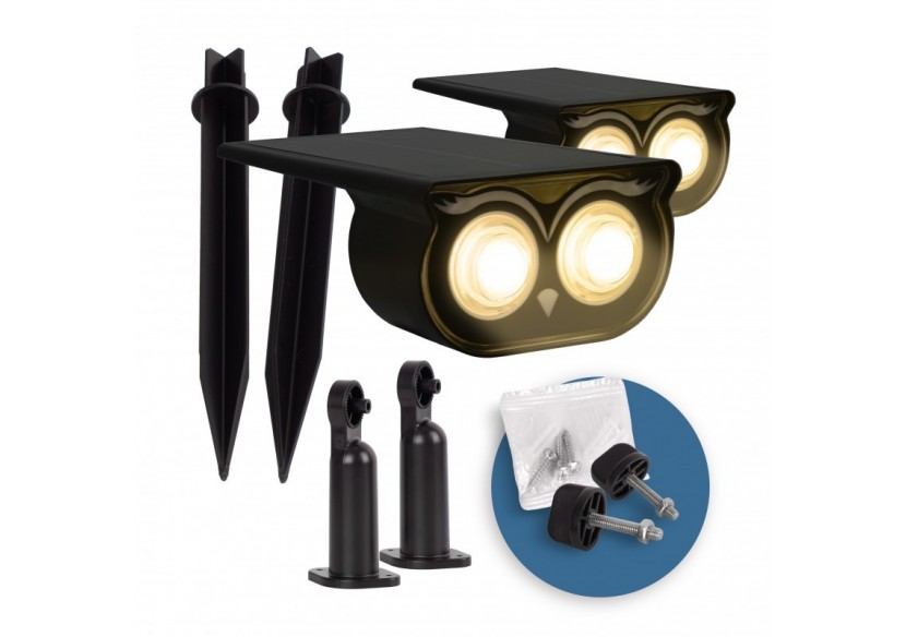 Pack x 2-Spot solaire LED sur piquet-1W (2x0,5W)-IP65 - SL26-BC - Barcelona LED