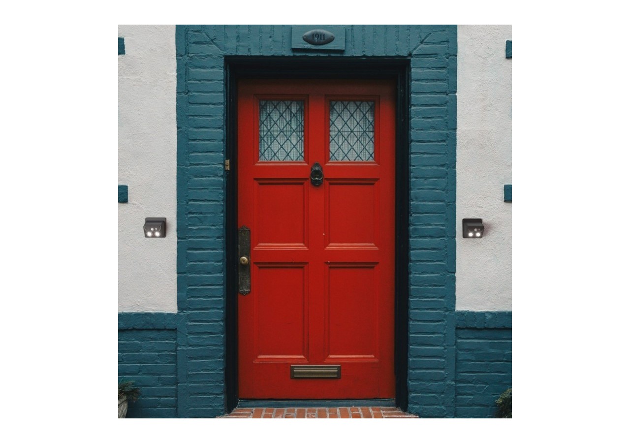 Pack x 2-Applique murale solaire extérieure avec capteur de mouvement PIR-1W (2x0,5W)-IP44 - SL25-BC - Barcelona LED