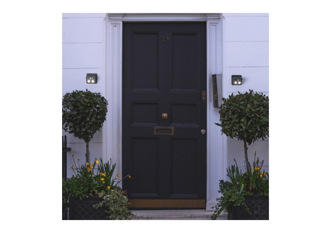 Pack x 2-Applique murale solaire extérieure avec capteur de mouvement PIR-1W (2x0,5W)-IP44 - SL25-BF - Barcelona LED