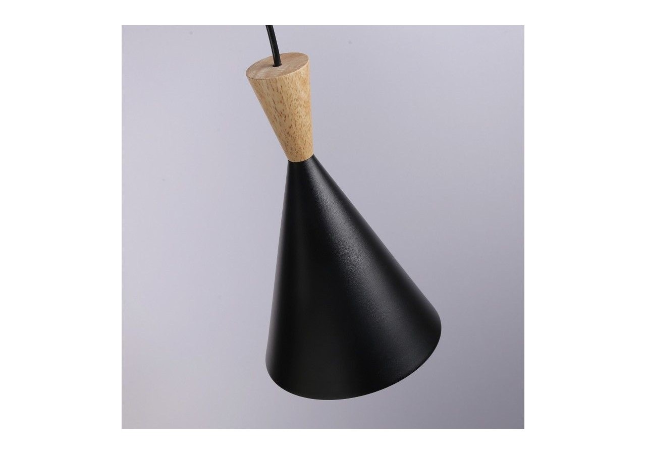 Suspension triple abat-jour en métal et bois "Lima" - LN3014-N - Barcelona LED