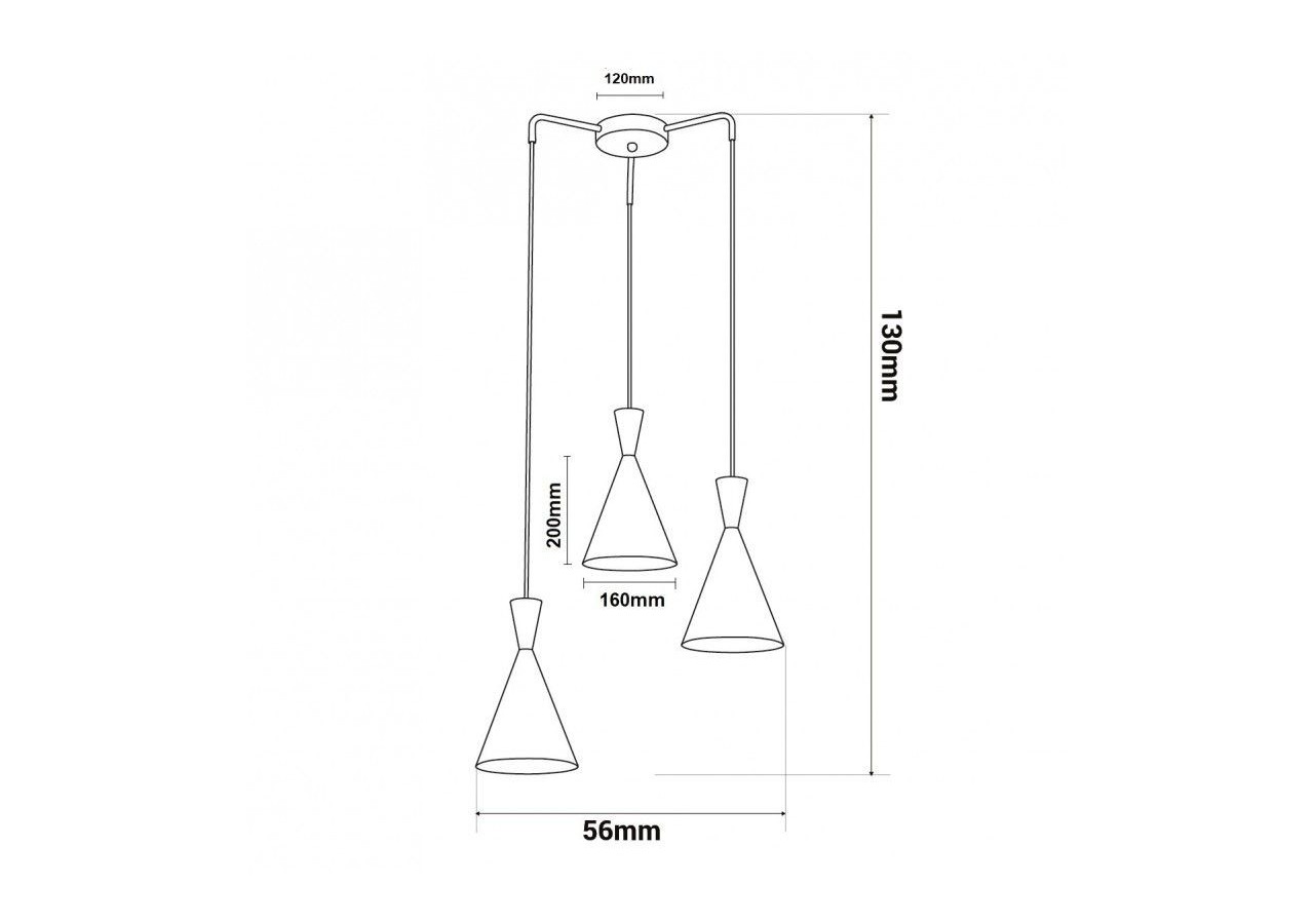 Suspension triple abat-jour en métal et bois "Lima" - LN3014-N - Barcelona LED