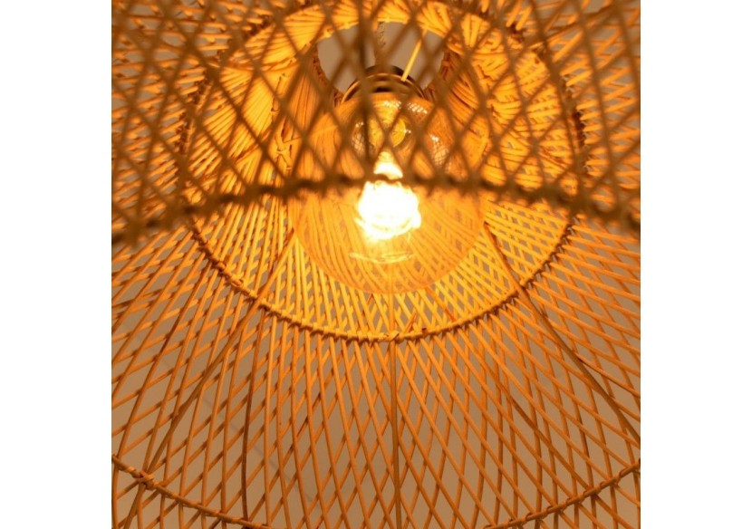 Suspension en osier "Samoa" avec interrupteur et prise - K187-C-B - Barcelona LED