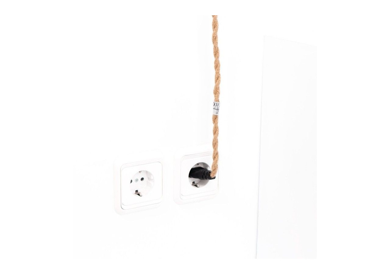 Suspension en osier "Samoa" avec interrupteur et prise - K187-C-CU - Barcelona LED