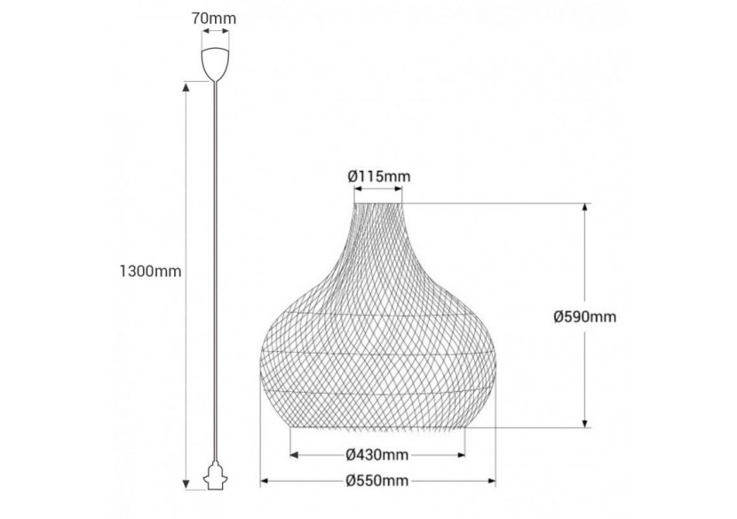 Suspension en osier "Samoa" - K187-B - Barcelona LED Suspension en osier "Samoa" - K187-B - Barcelona LED
