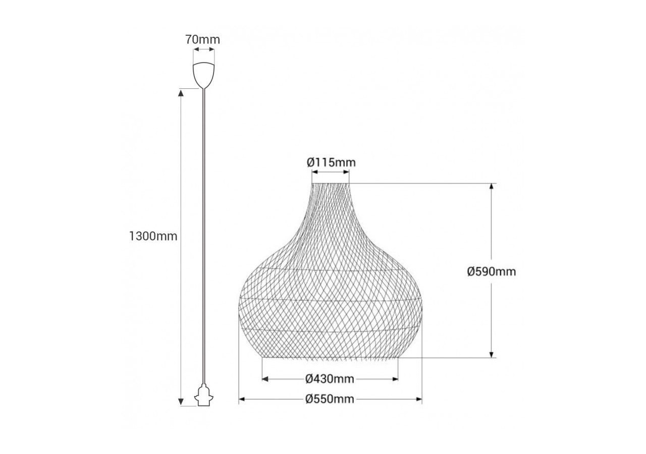 Suspension en osier "Samoa" - K187-CU - Barcelona LED