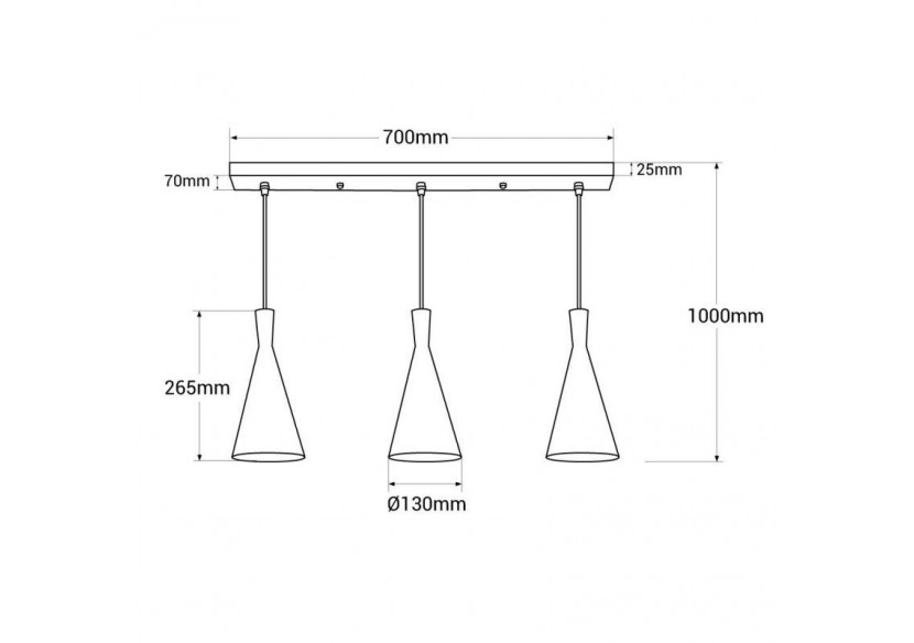 Suspension en métal "Solvang Triple" - LN3015-B - Barcelona LED Suspension en métal "Solvang Triple" - LN3015-B - Barcelona LED
