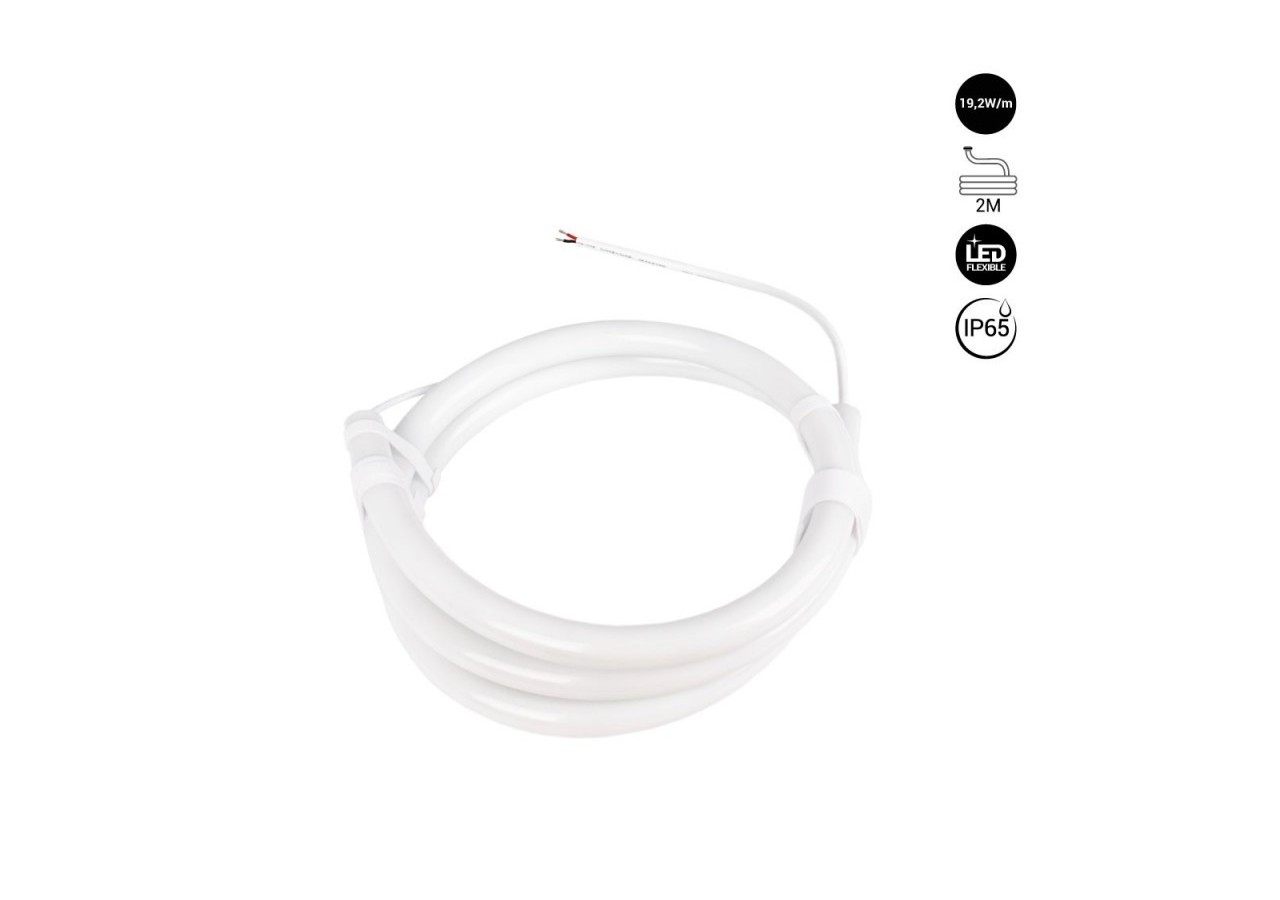 Néon LED flexible circulaire à 360 degrés-diamètre 22mm-2m-24V DC-240Ch/m-19,2W/m-IP65 - NSD22-2M-BN - Barcelona LED
