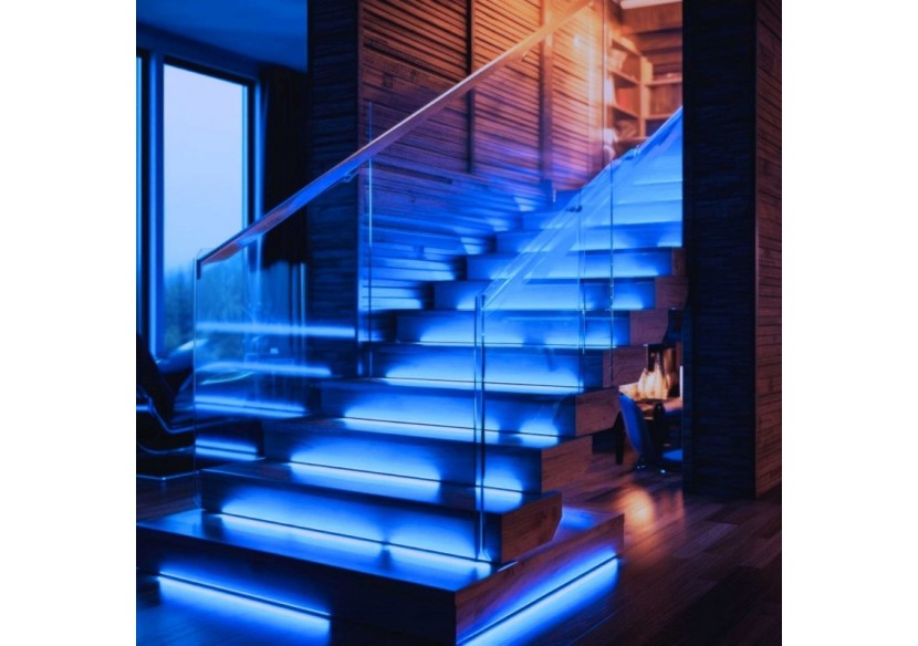 Ruban LED COB 24V DC-12W/m-Couleurs-8mm-IP20-Rouleau de 5m-Sécable tous les 4cm - B1559-5-AZ - Barcelona LED