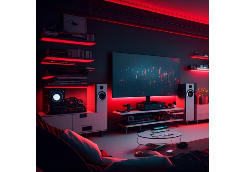 Ruban LED COB 24V DC-12W/m-Couleurs-8mm-IP20-Rouleau de 5m-Sécable tous les 4cm - B1559-5-RO - Barcelona LED