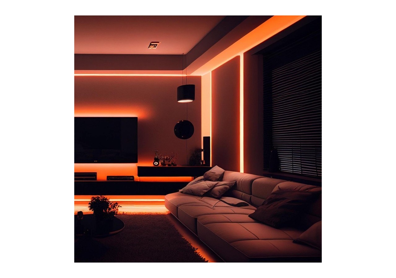 Ruban LED COB 24V DC-12W/m-Couleurs-8mm-IP20-Rouleau de 5m-Sécable tous les 4cm - B1559-5-AMB - Barcelona LED