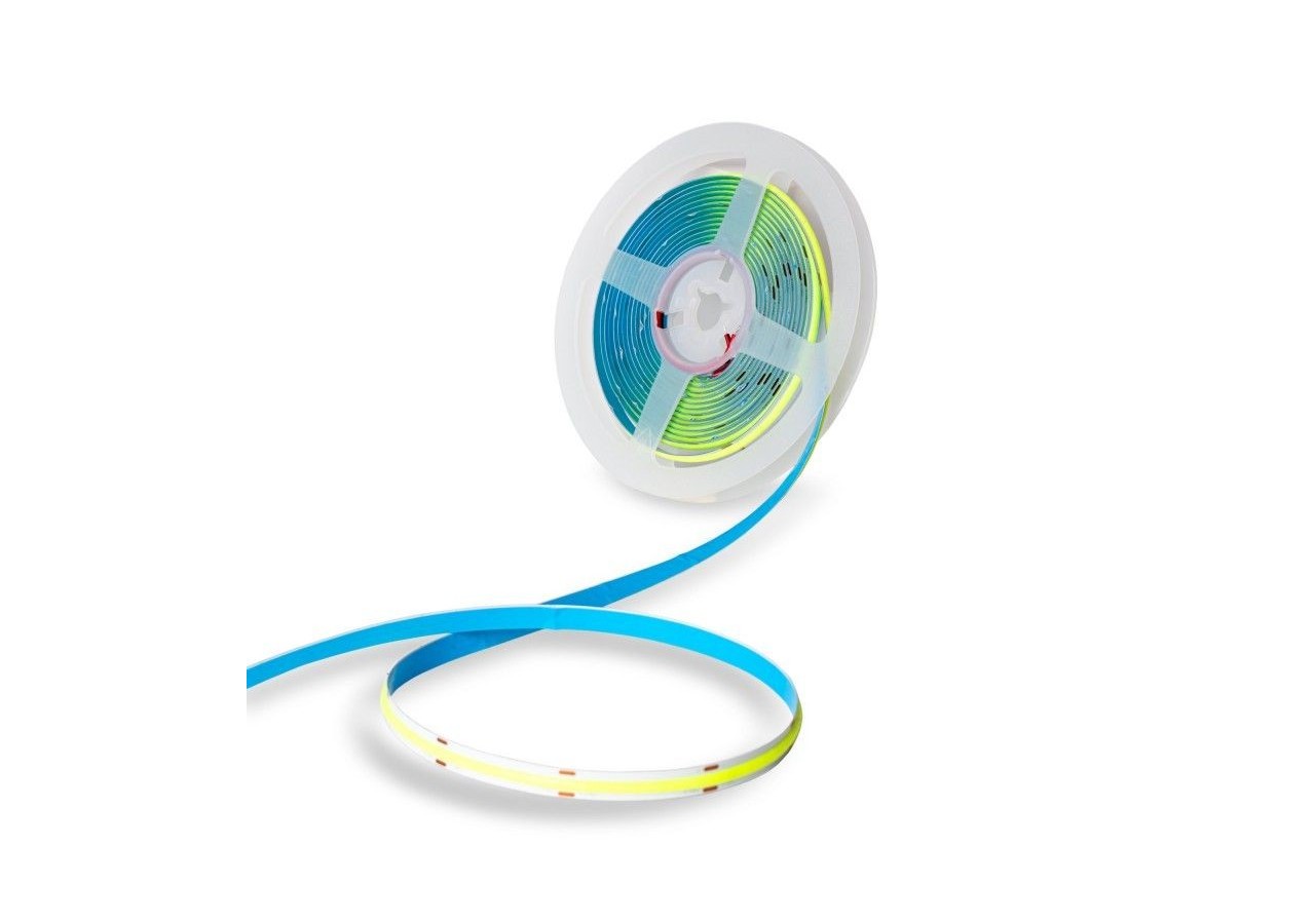 Ruban LED COB 24V DC-12W/m-Couleurs-8mm-IP20-Rouleau de 5m-Sécable tous les 4cm - B1559-5-VE - Barcelona LED