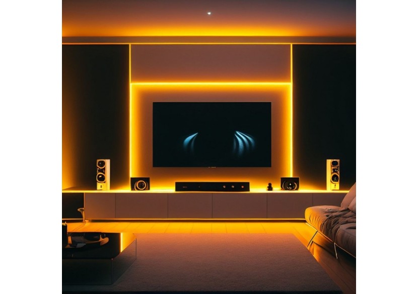 Ruban LED COB 24V DC-12W/m-Couleurs-8mm-IP20-Rouleau de 5m-Sécable tous les 4cm - B1559-5-AMA - Barcelona LED