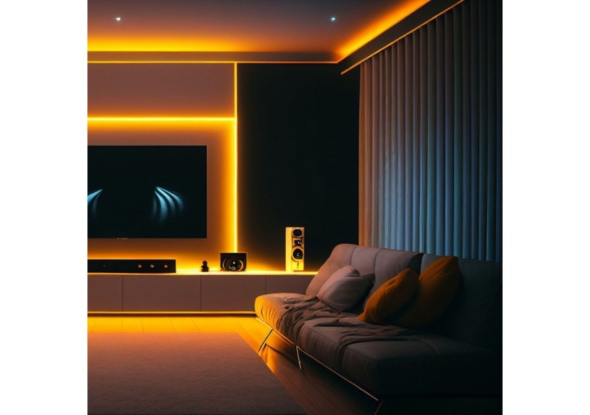 Ruban LED COB 24V DC-12W/m-Couleurs-8mm-IP20-Rouleau de 5m-Sécable tous les 4cm - B1559-5-AMA - Barcelona LED