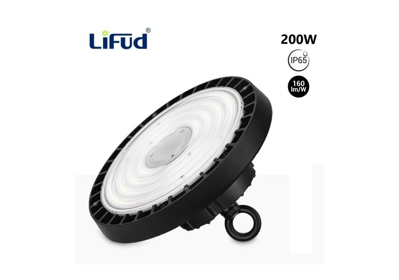 Cloche LED industrielle-Driver LIFUD-200W-160lm/W-Puce PHILIPS-Dimmable 1-10V-IP65 - B8138-200-5K - Barcelona LED