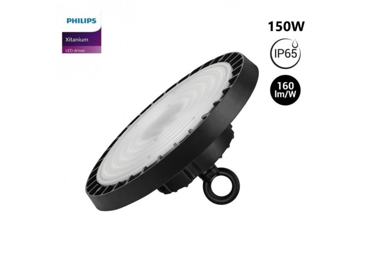 Cloche LED industrielle-Driver PHILIPS-150W-160lm/W-Puce PHILIPS-Dimmable 1-10V-IP65 - B8137-150-5K - Barcelona LED