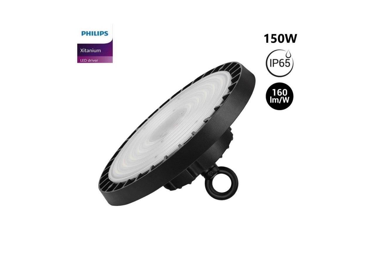 Cloche LED industrielle-Driver PHILIPS-150W-160lm/W-Puce PHILIPS-Dimmable 1-10V-IP65 - B8137-150-5K - Barcelona LED