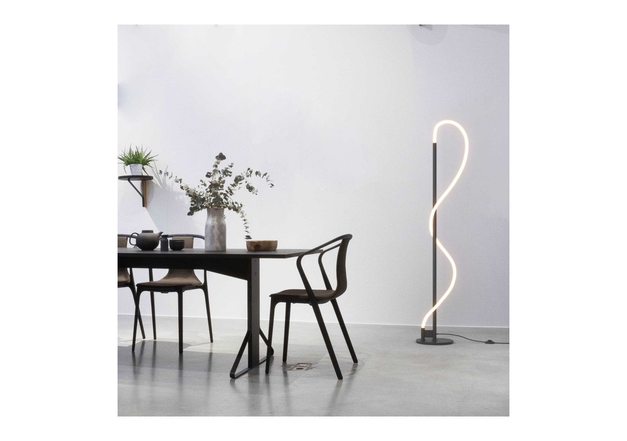Lampadaire moderne à néon ondulant "Corda"-360 degrés-Dimmable-30W-3000K - L3081-N - Barcelona LED
