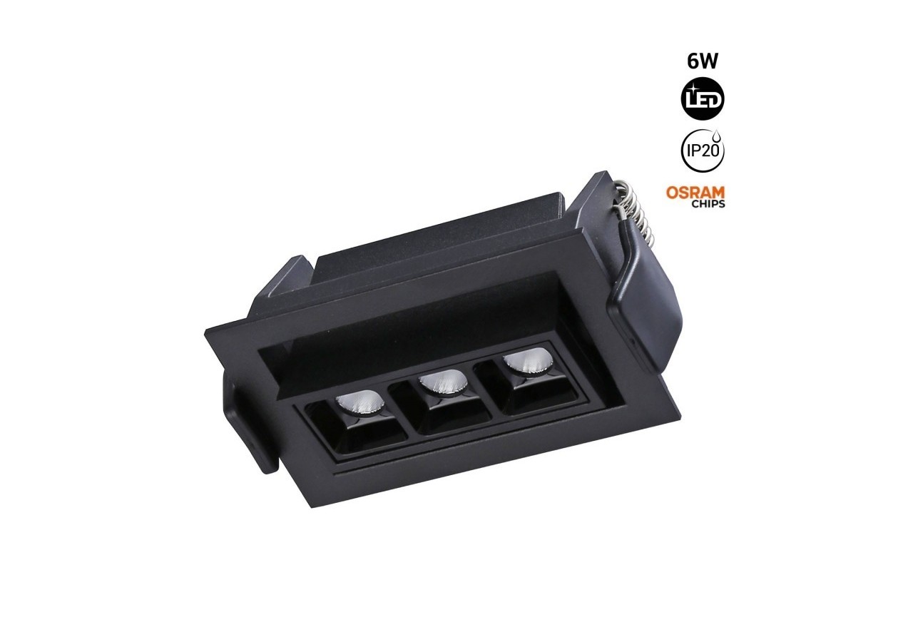 Spot LED encastrable linéaire 6W-Orientable-UGR18-IRC90-Puce OSRAM-2800K - B1214-N-BC - Barcelona LED