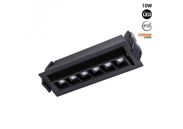 Spot LED encastré linéaire 10W-Orientable-UGR18-IRC90-Puce OSRAM-2800K - B1215-N-BC - Barcelona LED