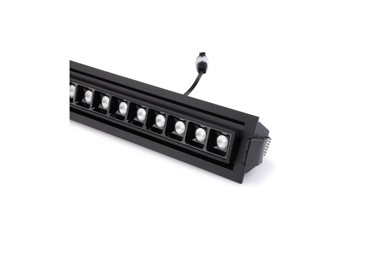 Spot LED encastré linéaire 20W-Orientable-UGR18-IRC90-Puce OSRAM-2800K - B1216-N-BC - Barcelona LED
