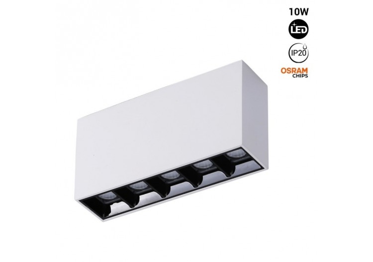 Spot LED linéaire de surface blanc-10W-UGR18-IRC90-Puce OSRAM - B1324-B-BC - Barcelona LED
