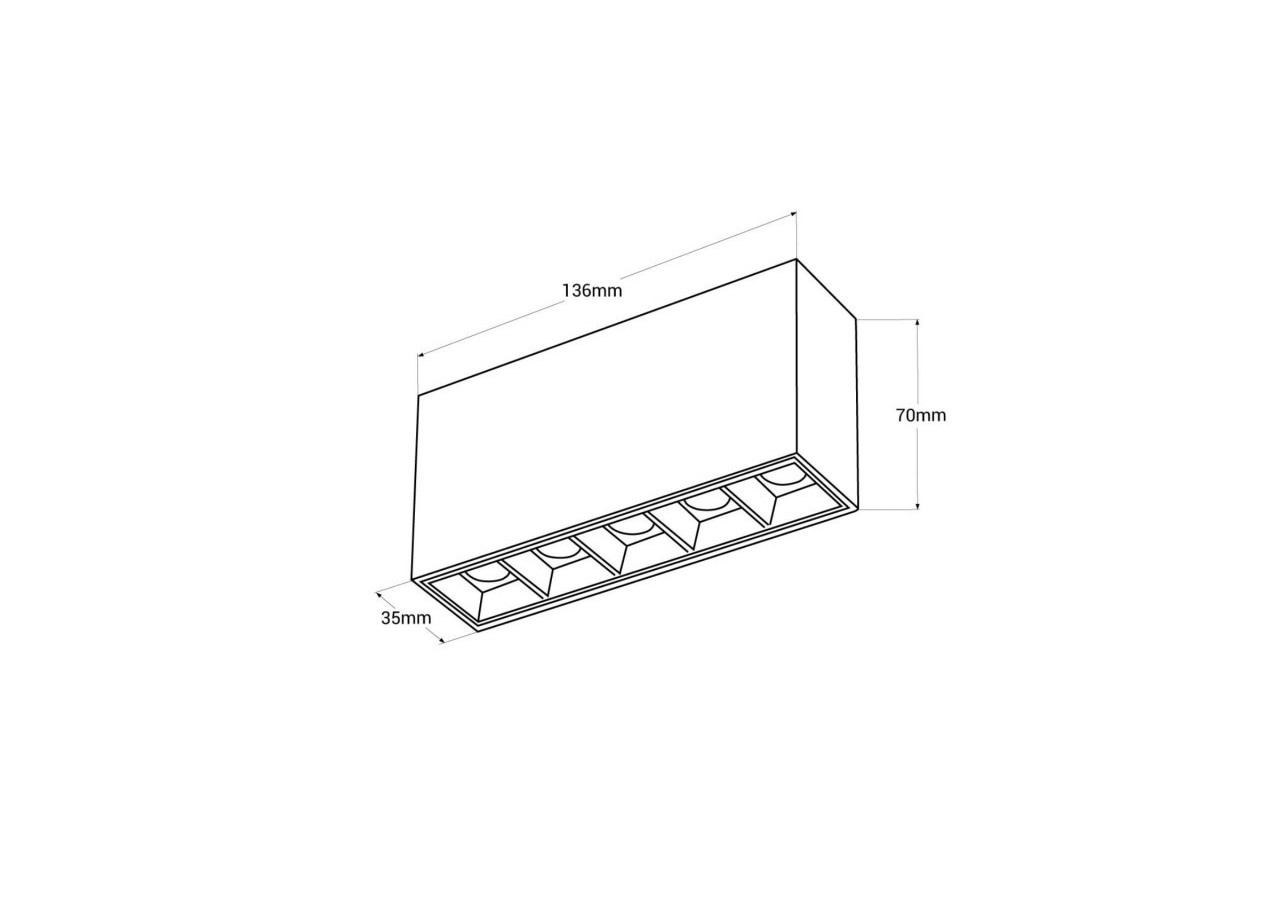 Spot LED linéaire de surface blanc-10W-UGR18-IRC90-Puce OSRAM - B1324-B-BC - Barcelona LED