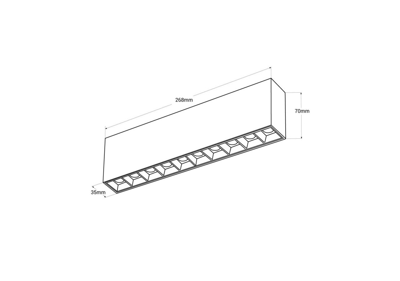 Spot LED linéaire de surface noir-20W-UGR18-IRC90-OSRAM Chip - B1325-N-BC - Barcelona LED