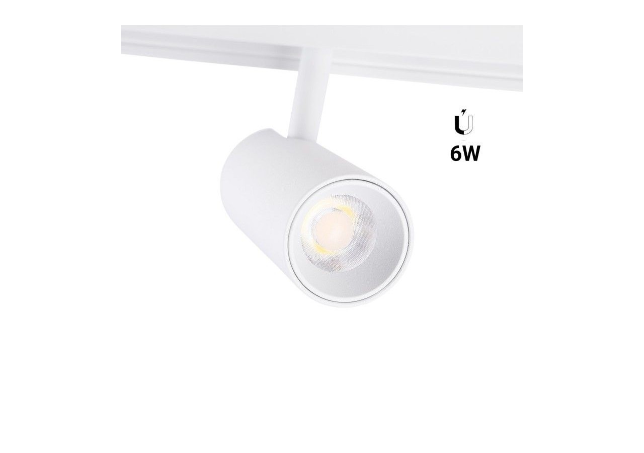 Spot LED sur rail magnétique 48V-6W-Blanc - PMC-6W-B-BN - Barcelona LED