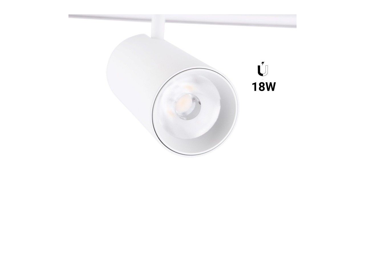 Spot LED sur rail magnétique 48V-18W-Blanc - PMC-18W-B-BN - Barcelona LED