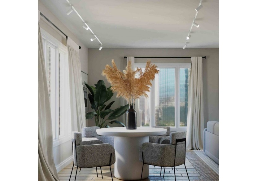 Spot LED sur rail magnétique 48V-18W-Blanc - PMC-18W-B-BN - Barcelona LED