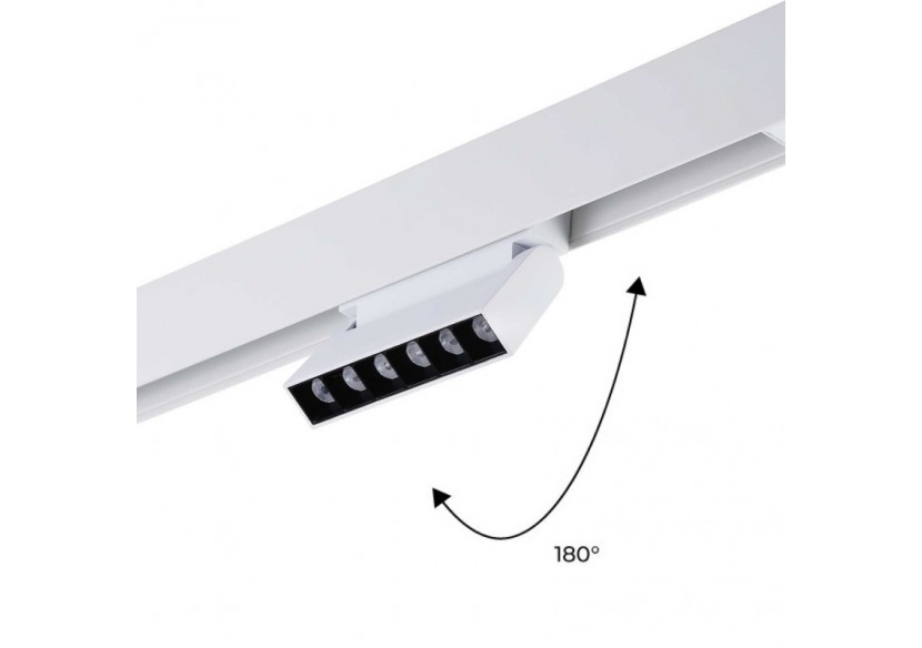 Spot LED linéaire orientable sur rail magnétique 48V-6W-UGR16-Blanc - PML-6WU18-B-BC - Barcelona LED