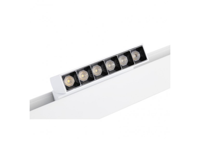 Spot LED linéaire orientable sur rail magnétique 48V-6W-UGR16-Blanc - PML-6WU18-B-BC - Barcelona LED