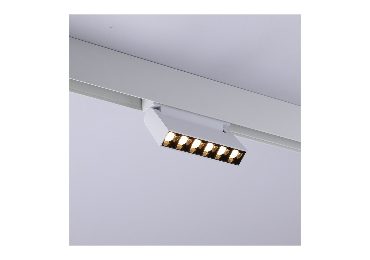 Spot LED linéaire orientable sur rail magnétique 48V-6W-UGR16-Blanc - PML-6WU18-B-BC - Barcelona LED