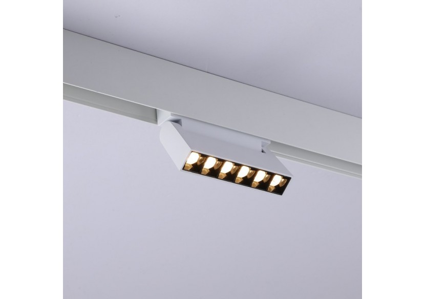Spot LED linéaire orientable sur rail magnétique 48V-6W-UGR16-Blanc - PML-6WU18-B-BC - Barcelona LED