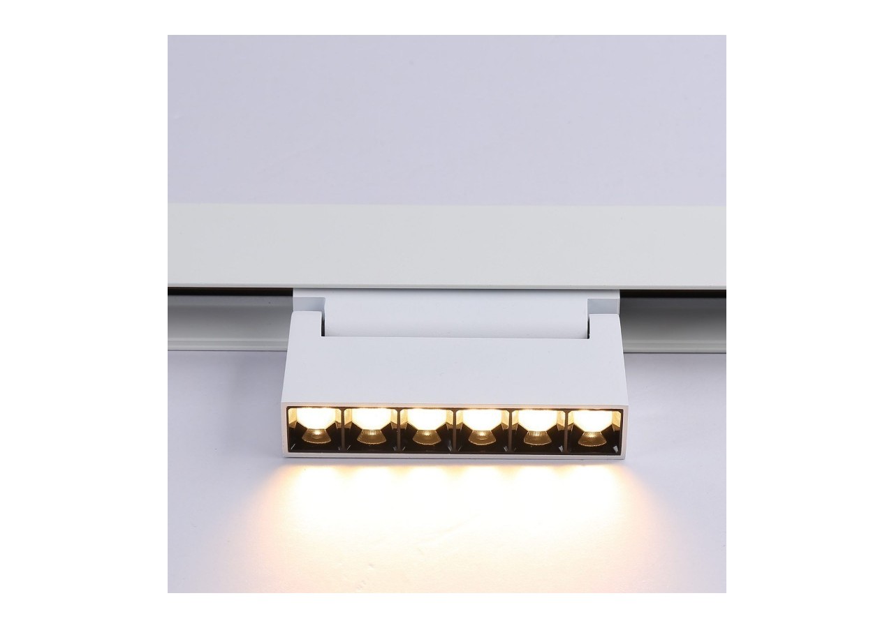 Spot LED linéaire orientable sur rail magnétique 48V-6W-UGR16-Blanc - PML-6WU18-B-BC - Barcelona LED