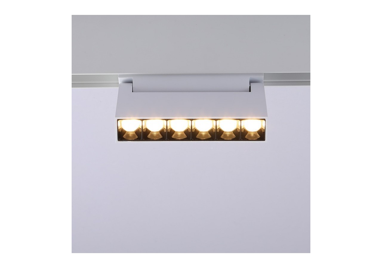 Spot LED linéaire orientable sur rail magnétique 48V-6W-UGR16-Blanc - PML-6WU18-B-BC - Barcelona LED