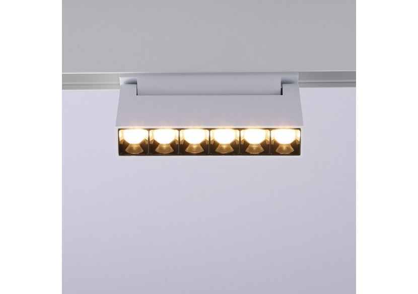 Spot LED linéaire orientable sur rail magnétique 48V-6W-UGR16-Blanc - PML-6WU18-B-BC - Barcelona LED