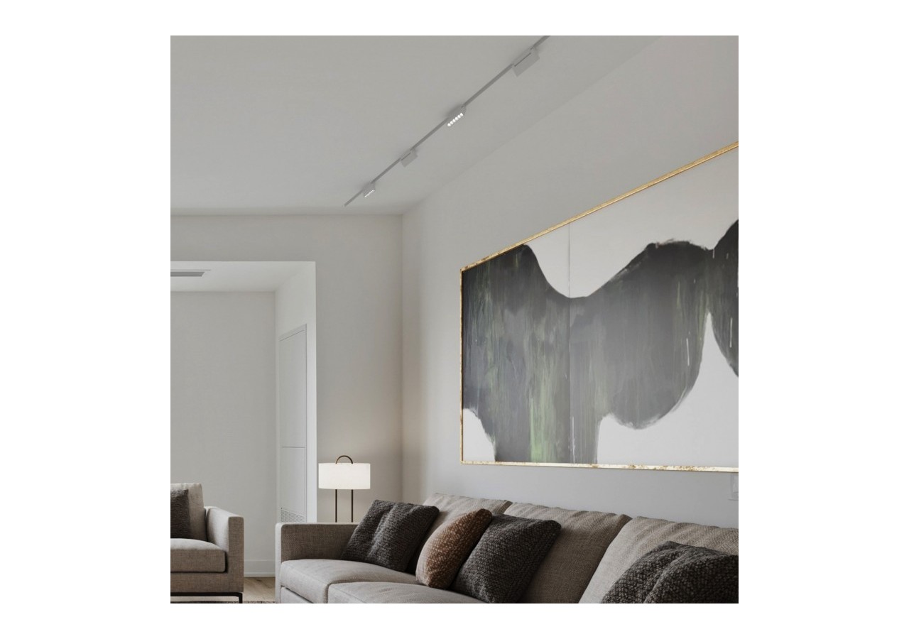 Spot LED linéaire orientable sur rail magnétique 48V-6W-UGR16-Blanc - PML-6WU18-B-BC - Barcelona LED