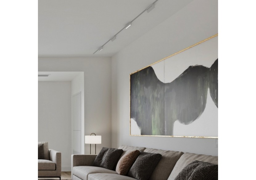 Spot LED linéaire orientable sur rail magnétique 48V-6W-UGR16-Blanc - PML-6WU18-B-BC - Barcelona LED