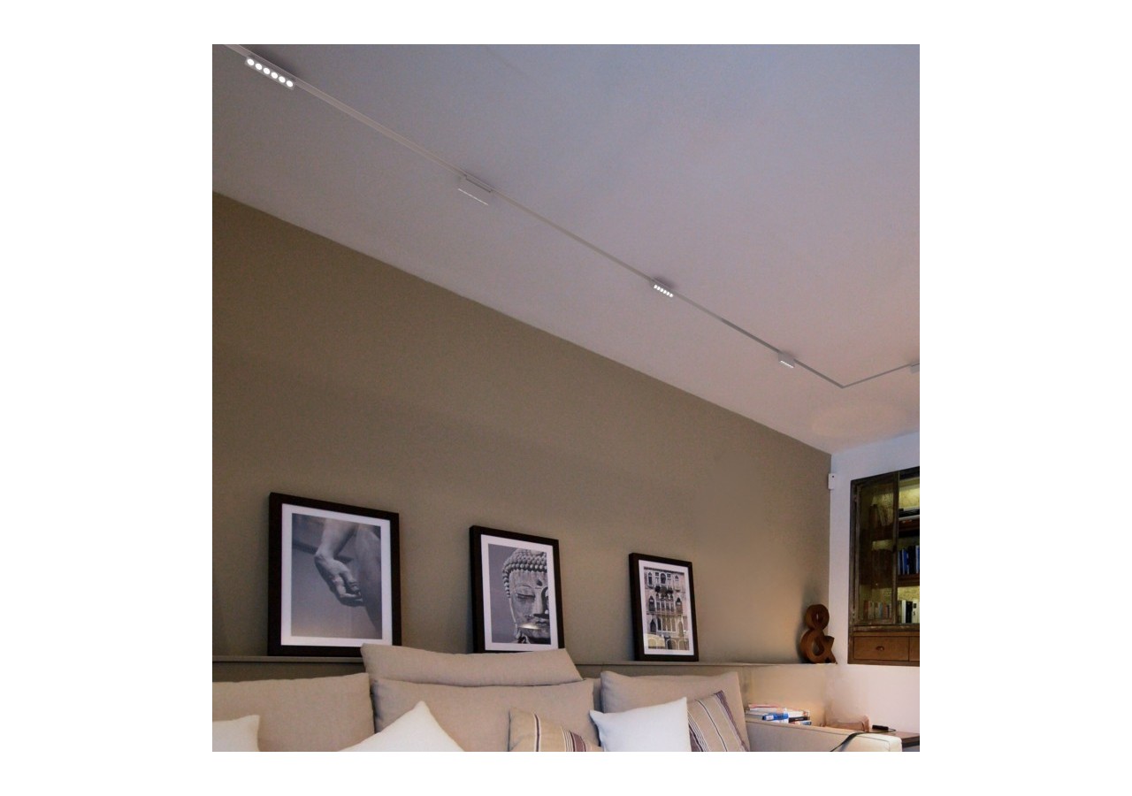 Spot LED linéaire orientable sur rail magnétique 48V-6W-UGR16-Blanc - PML-6WU18-B-BC - Barcelona LED