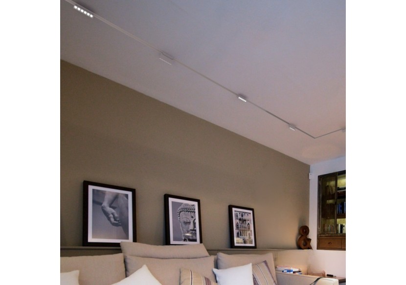 Spot LED linéaire orientable sur rail magnétique 48V-6W-UGR16-Blanc - PML-6WU18-B-BC - Barcelona LED