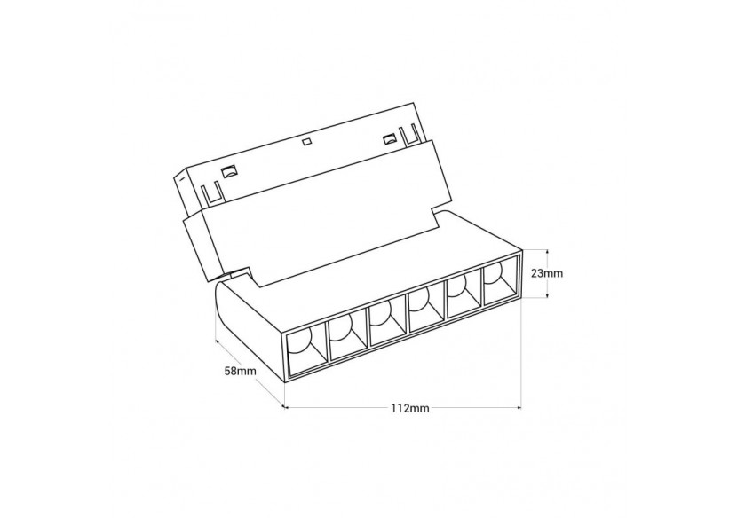 Spot LED linéaire orientable sur rail magnétique 48V-6W-UGR16-Blanc - PML-6WU18-B-BC - Barcelona LED