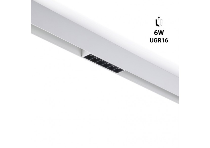 Spot LED linéaire sur rail magnétique 48V-6W-UGR 16-Blanc - LM-112U18-B-BN - Barcelona LED