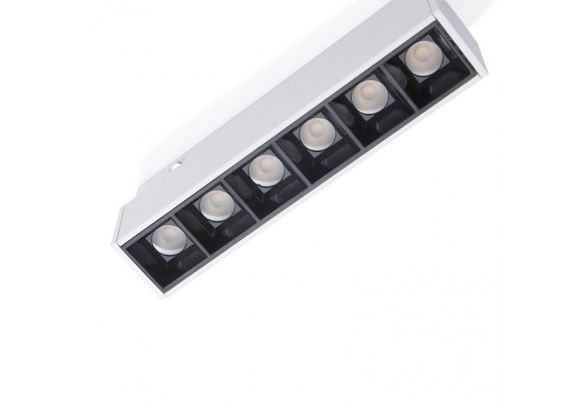 Spot LED linéaire sur rail magnétique 48V-6W-UGR 16-Blanc - LM-112U18-B-BN - Barcelona LED