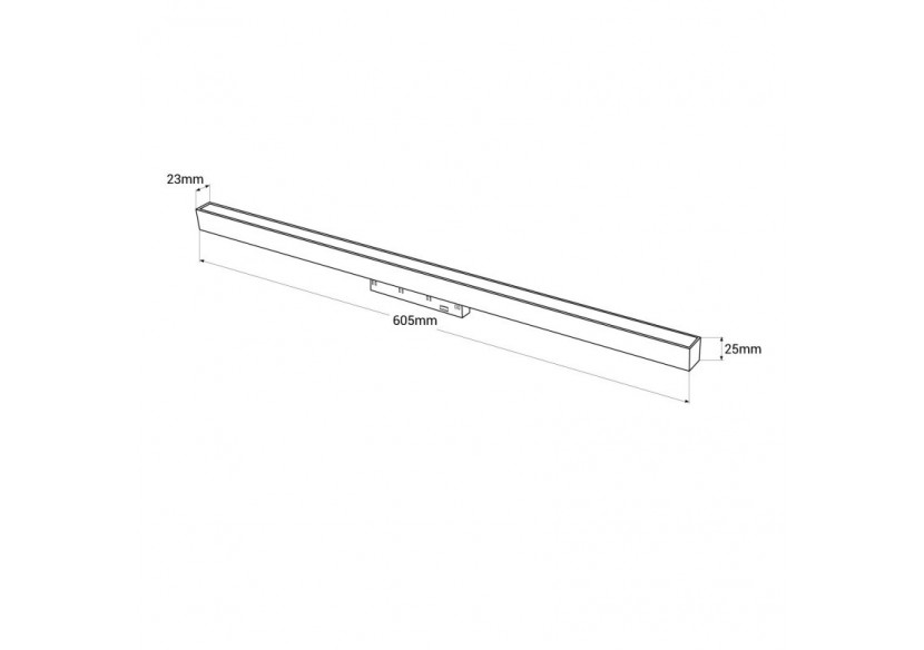 Spot LED linéaire opale sur rail magnétique 48V-20W-Blanc - LM-600-B-BN - Barcelona LED