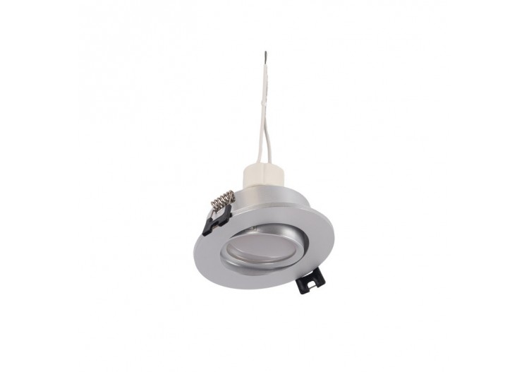 10x Collerette downlight orientable argent diamètre 90mm et Ampoule GU10 5W et Douille GU10 - K981-R-G-270-10 - Barcelona LED 2