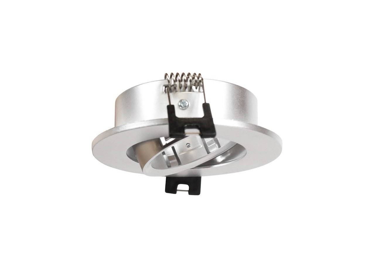 10x Collerette downlight orientable argent diamètre 90mm et Ampoule GU10 5W et Douille GU10 - K981-R-G-BC-10 - Barcelona LED